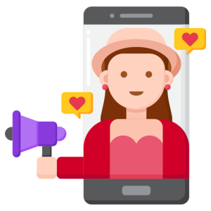 influencer in phone megaphone