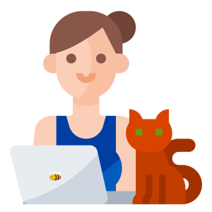 A freelancer with a cat