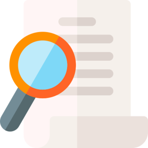 lupa de documentos com erros de revisão