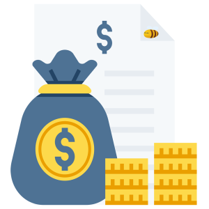 Un plan financiero y una bolsa de dinero