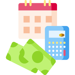 Una calculadora, un calendario y algo de dinero