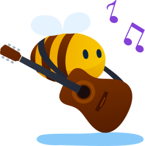 bee playing guitar
