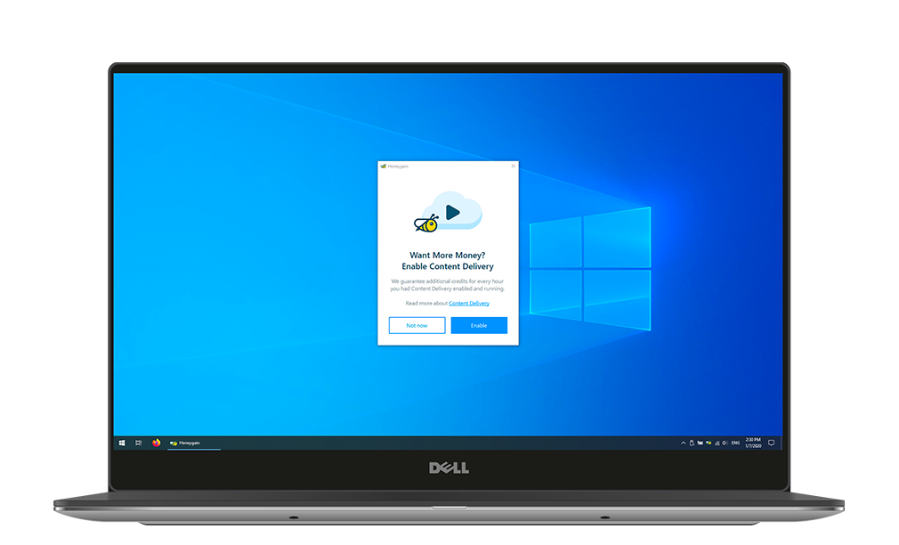 Laptop enable content delivery