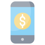 A smartphone with a dollar symbol