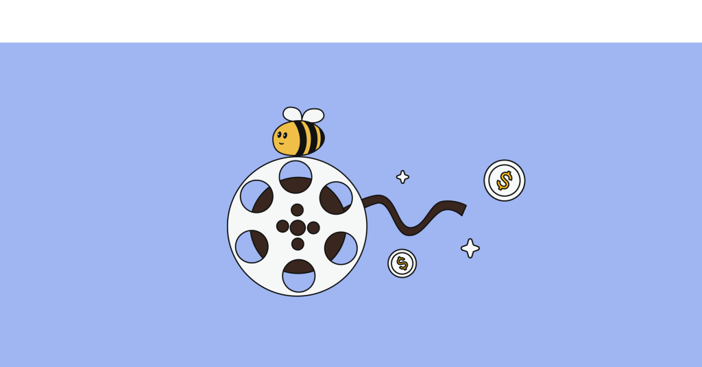 cassette de film avec une abeille